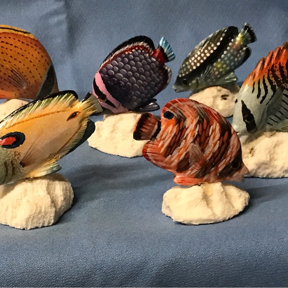 Vibrant Hand-painted Fish Figurine Collection